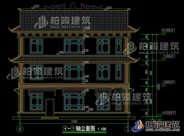 背立面图